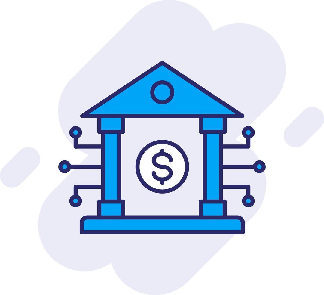 Banking System Line Filled Backgroud Icon vector