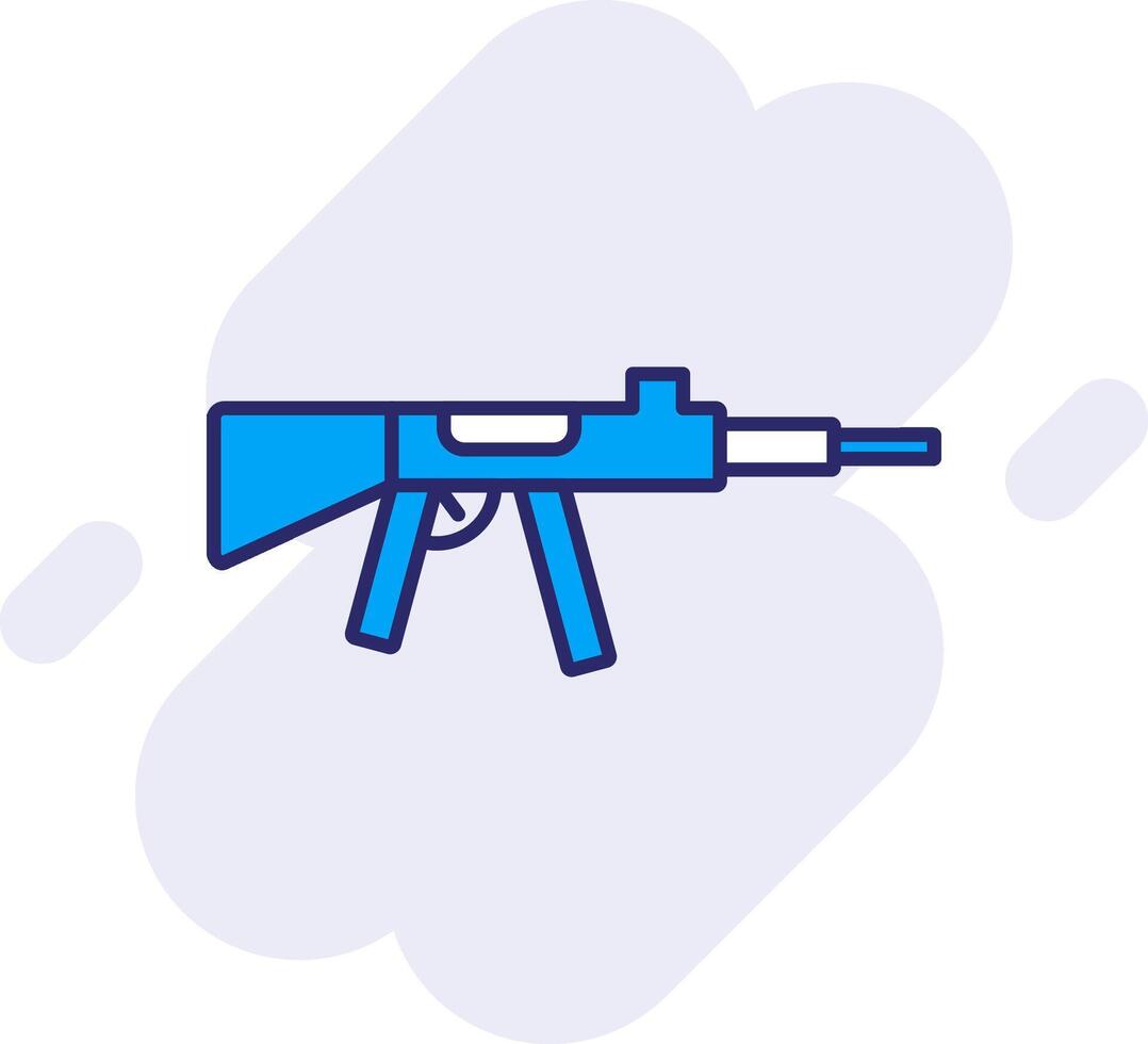 Machine Gun Line Filled Backgroud Icon vector