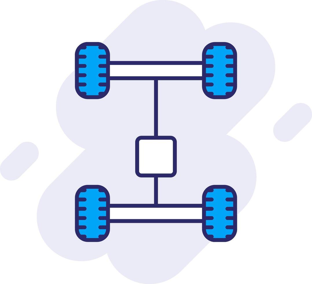 Axletree Line Filled Backgroud Icon vector