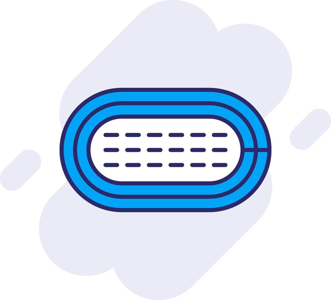 Running Track Line Filled Backgroud Icon vector