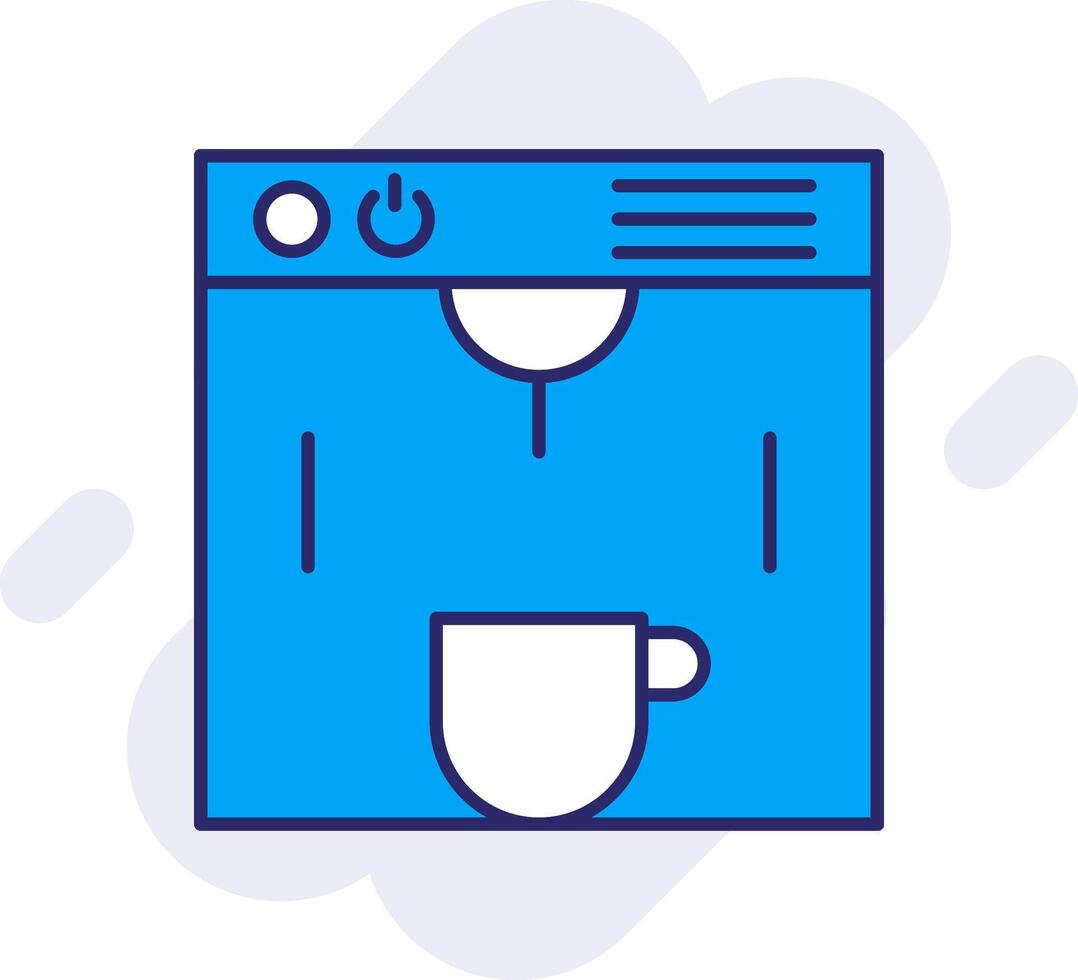 Coffe Maker Line Filled Backgroud Icon vector