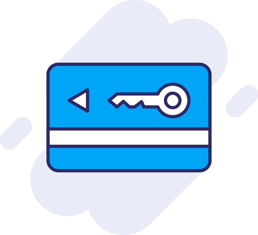 Key Card Line Filled Backgroud Icon vector