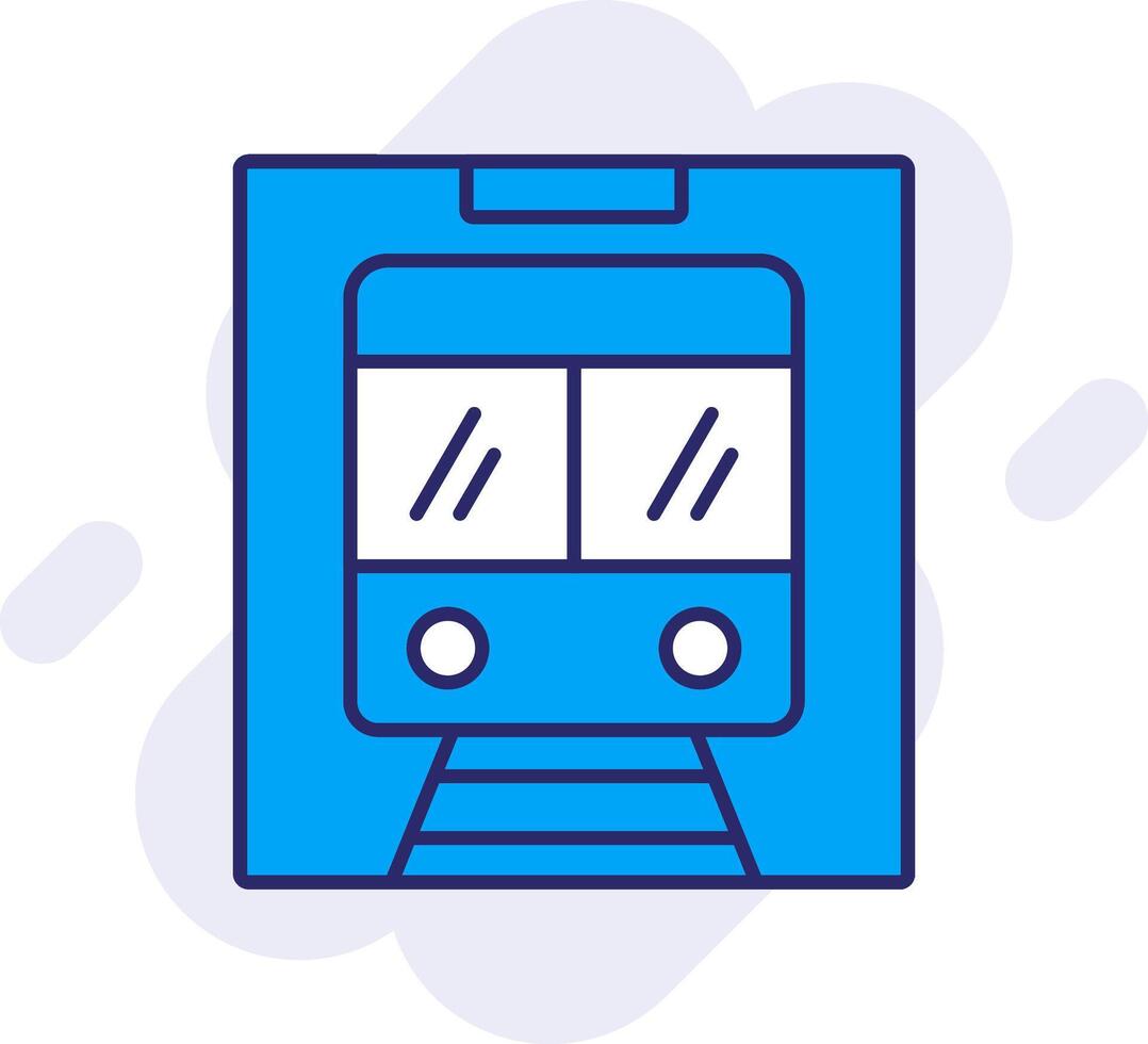 Metro Line Filled Backgroud Icon vector