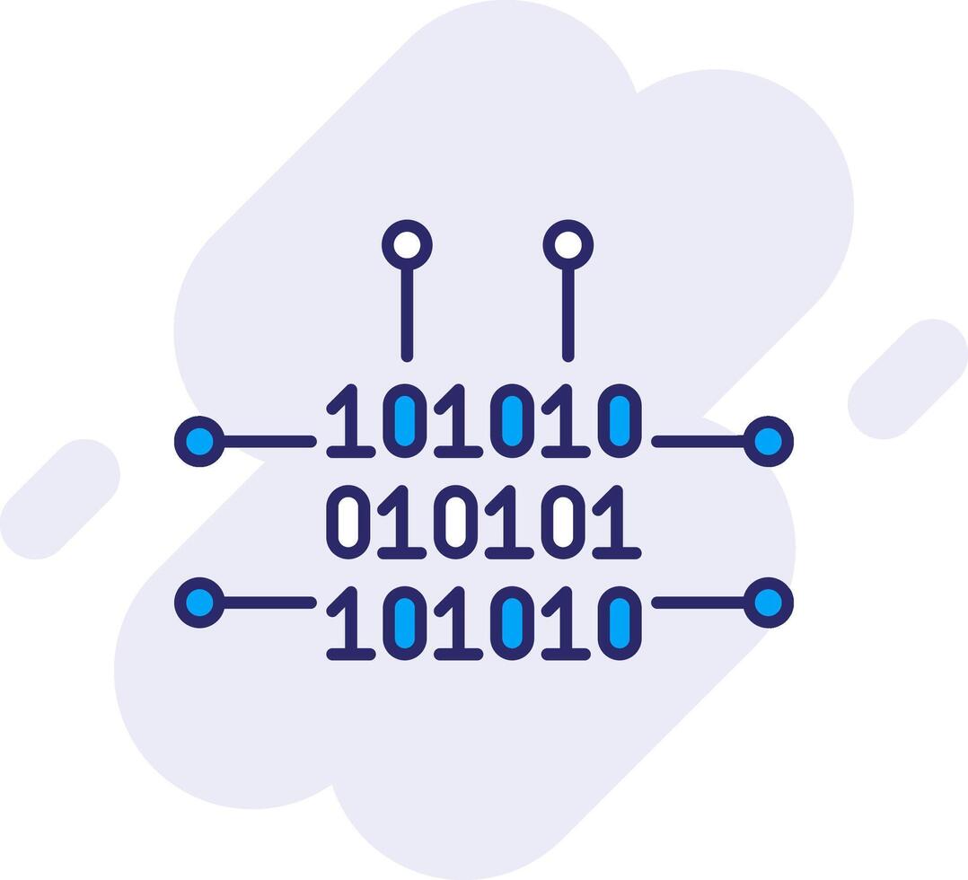 Binary Code Line Filled Backgroud Icon vector