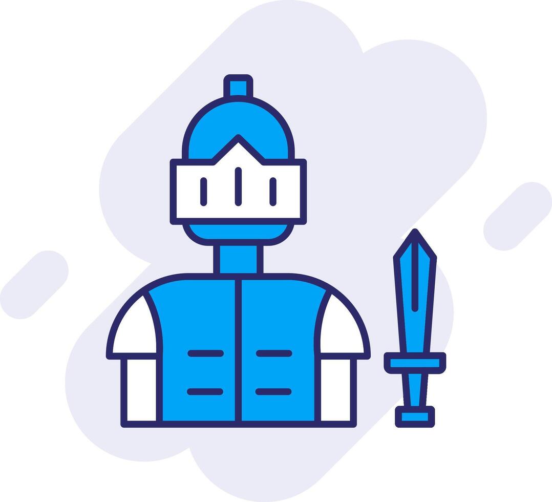 Knight Line Filled Backgroud Icon vector