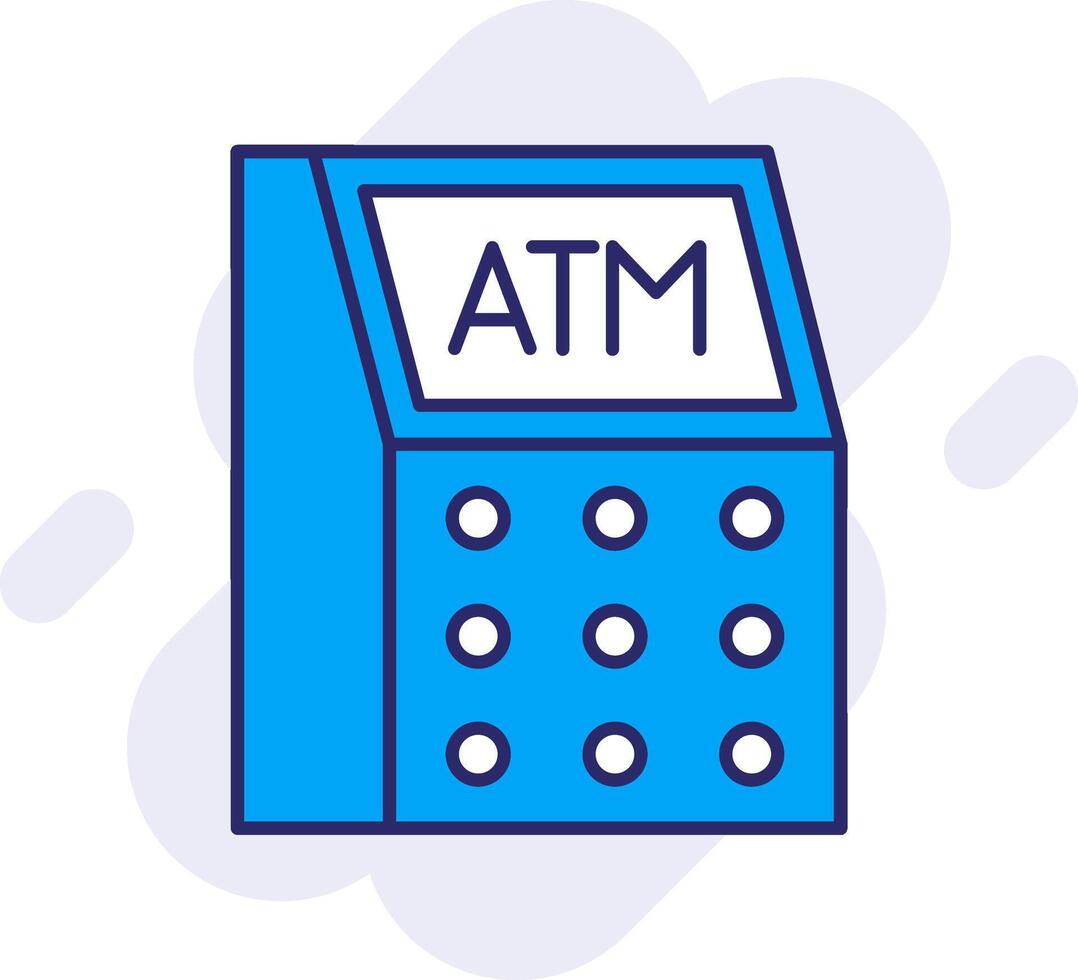 Atm Machine Line Filled Backgroud Icon vector