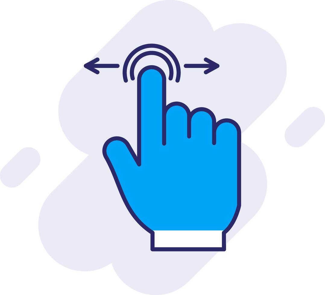 Swipe Line Filled Backgroud Icon vector