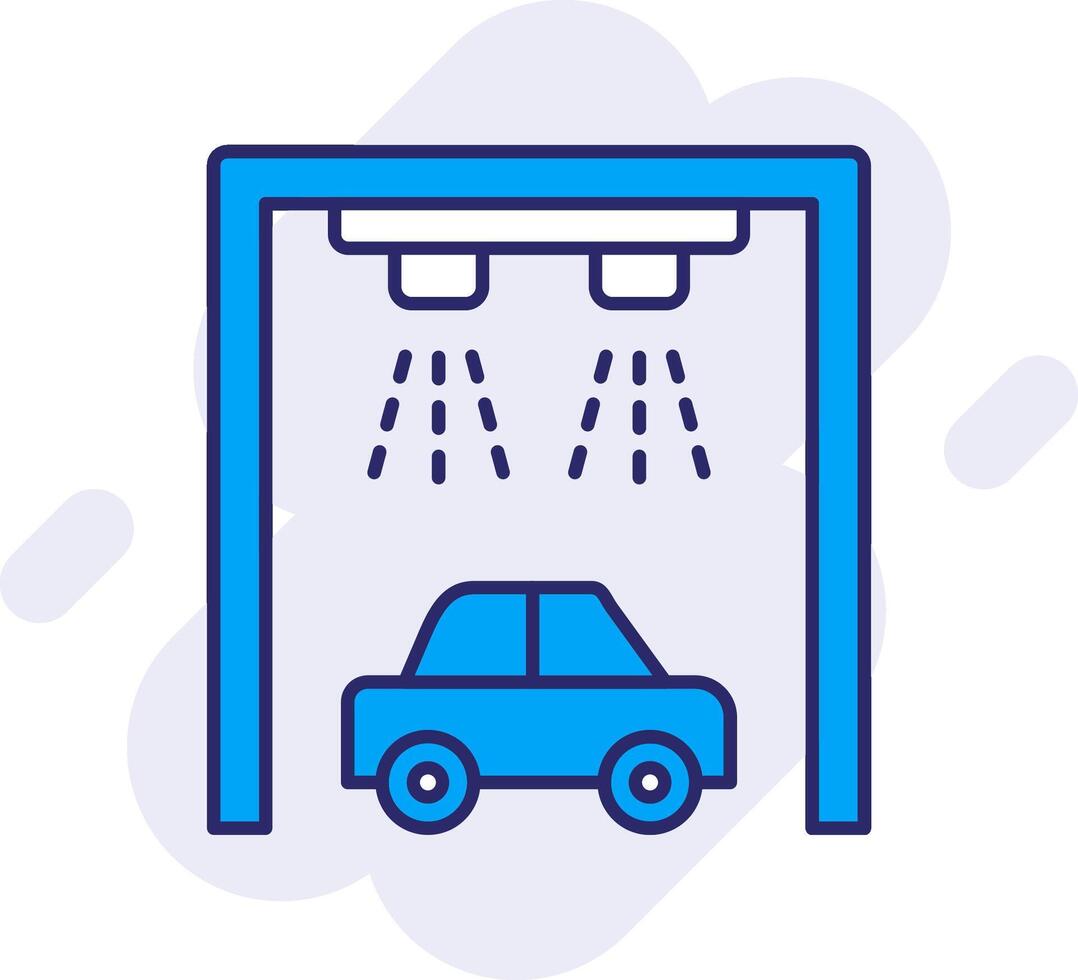 Car Wash Line Filled Backgroud Icon vector