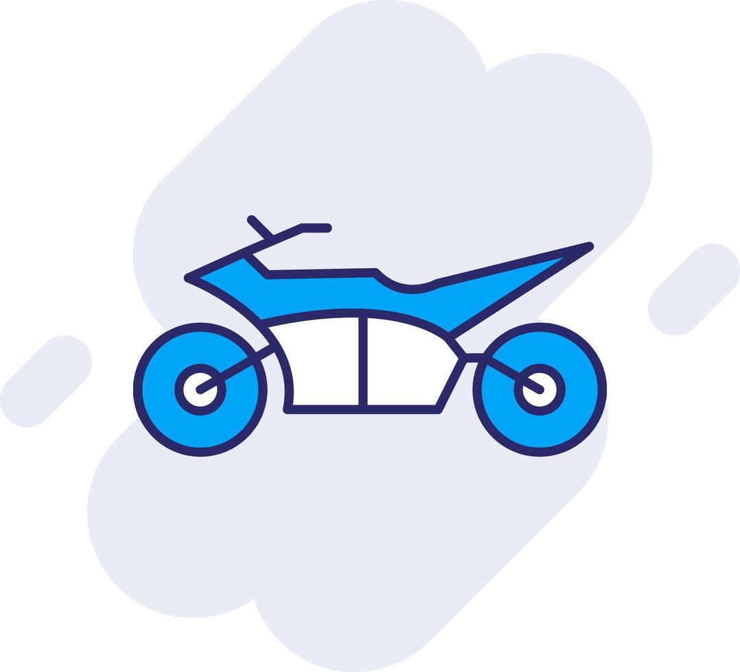 Motocross Line Filled Backgroud Icon vector