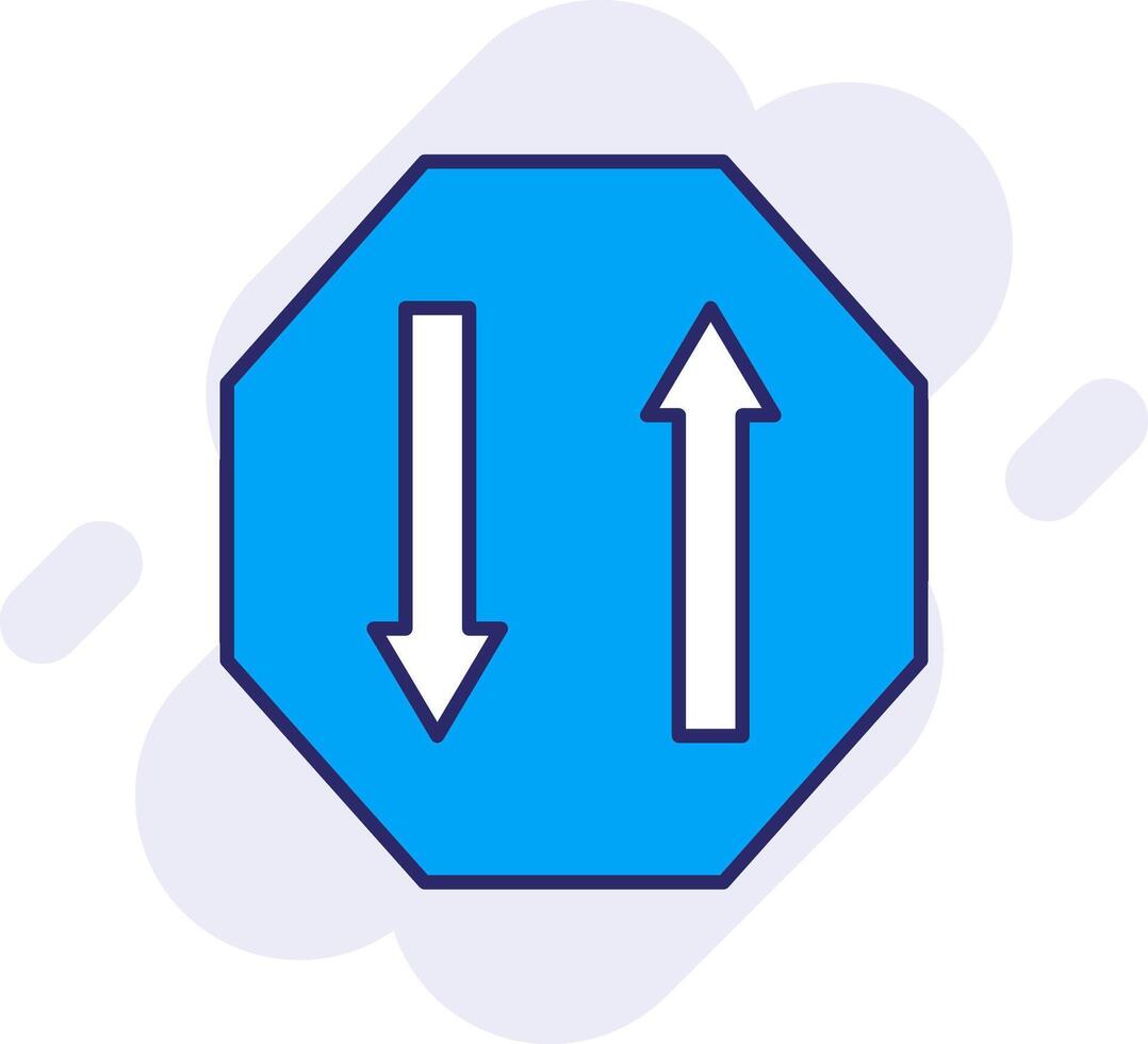 Two Way Line Filled Backgroud Icon vector