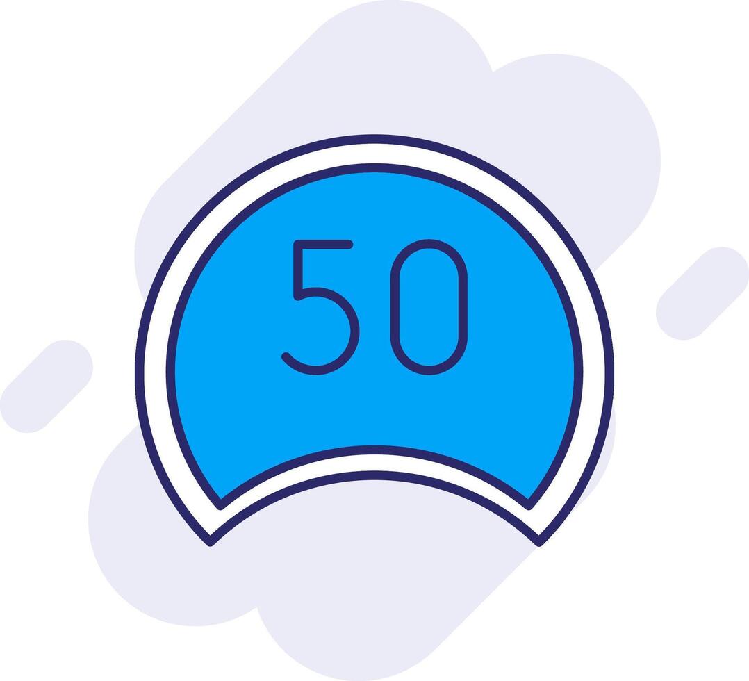 Speed Limit Line Filled Backgroud Icon vector