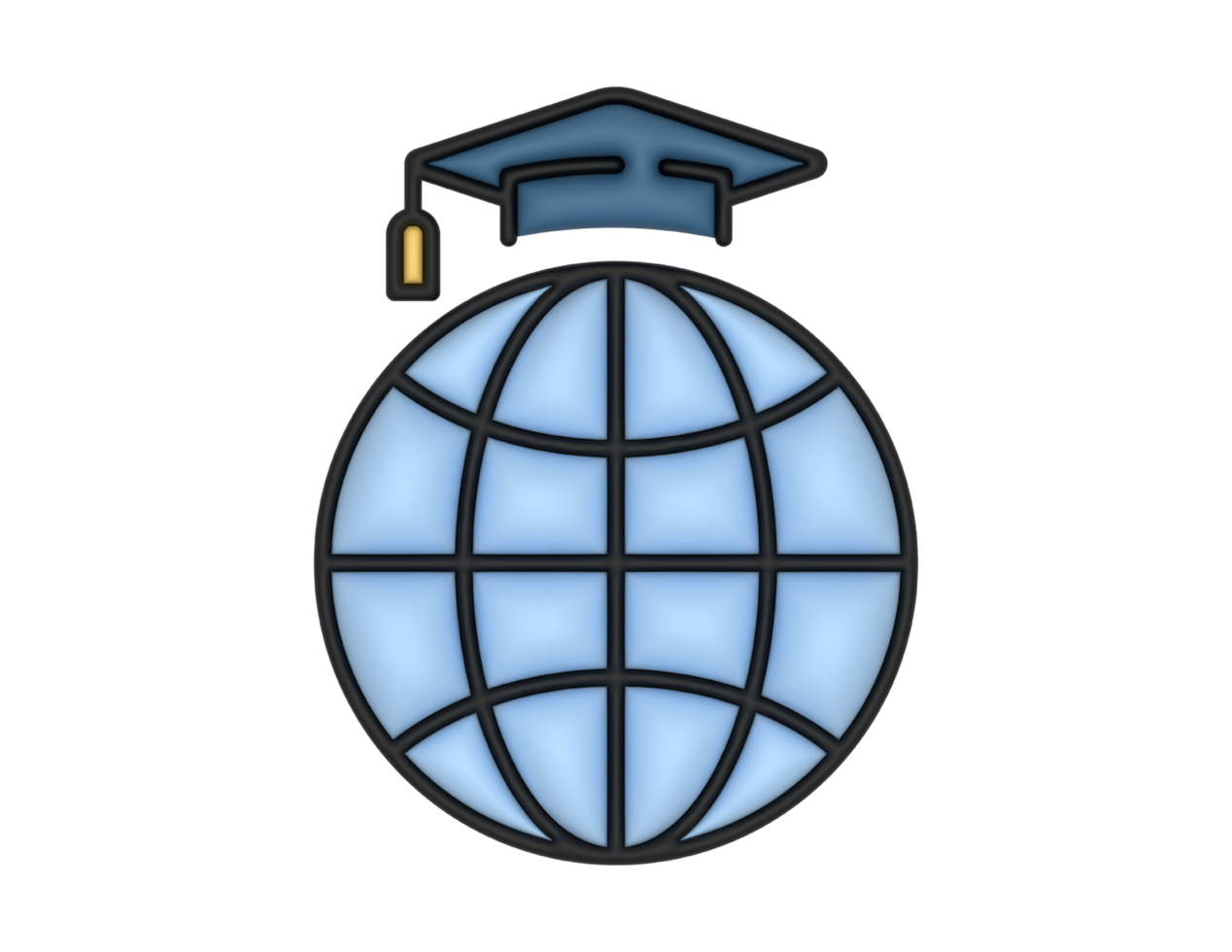 a 3d Online Education on a transparent background png