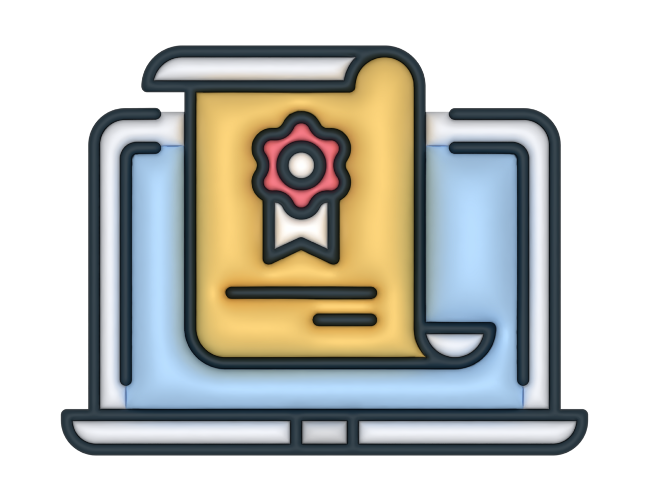 a 3d Online Education on a transparent background png