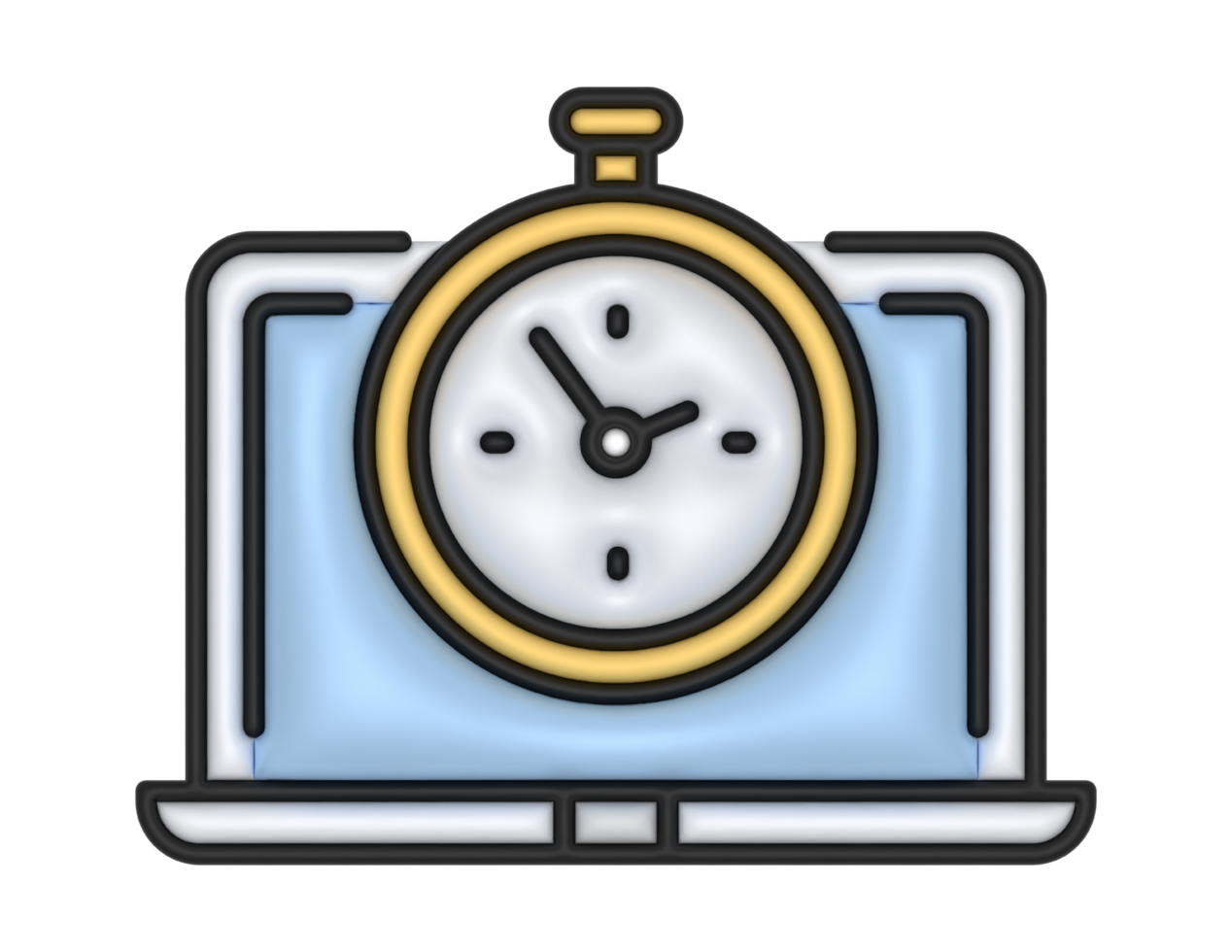 a 3d Online Examination on a transparent background png