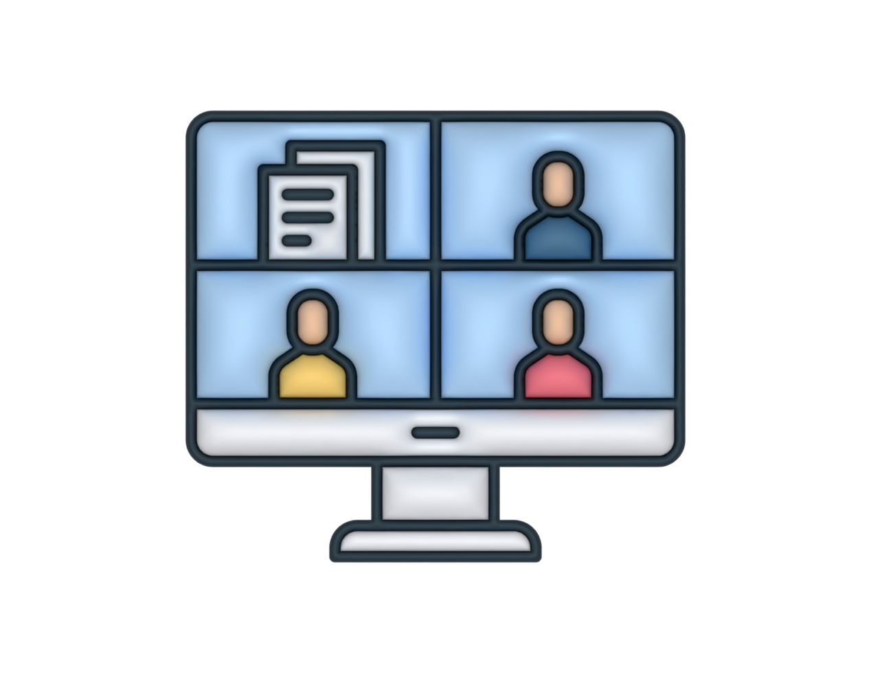 a 3d Online Study Group Or Education on a transparent background png