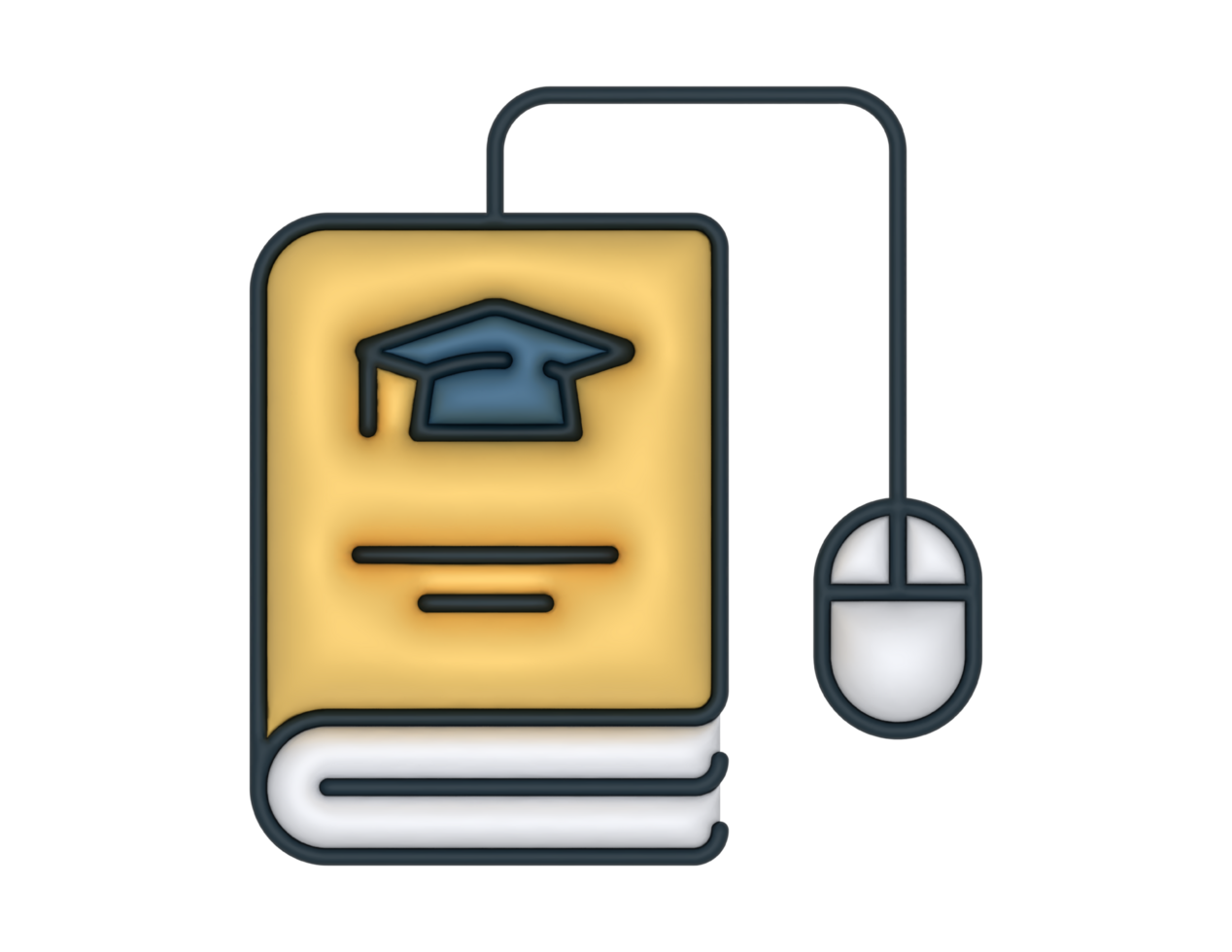 a 3d Online Education on a transparent background png
