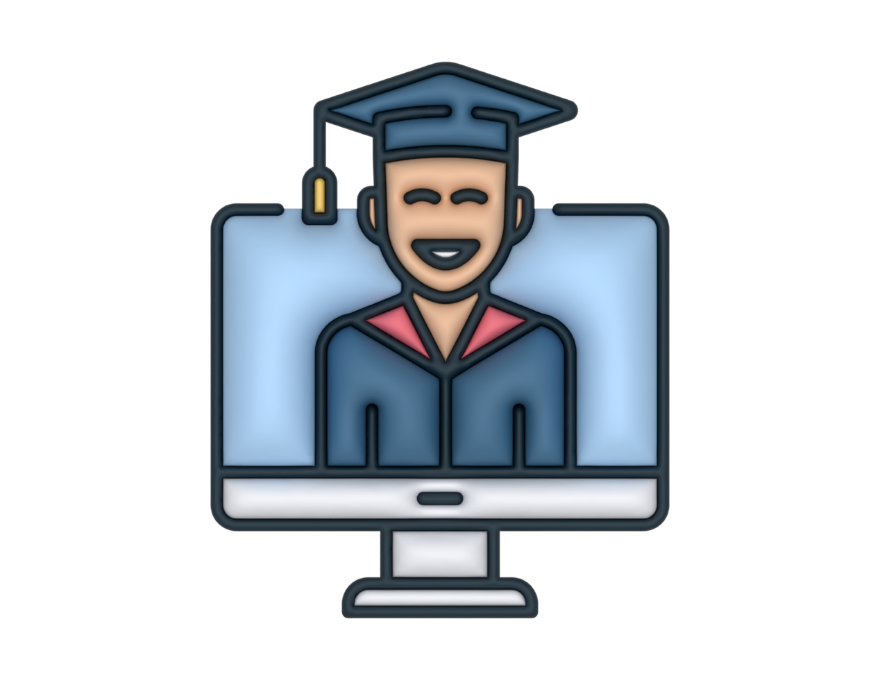 a 3d Online Education on a transparent background png
