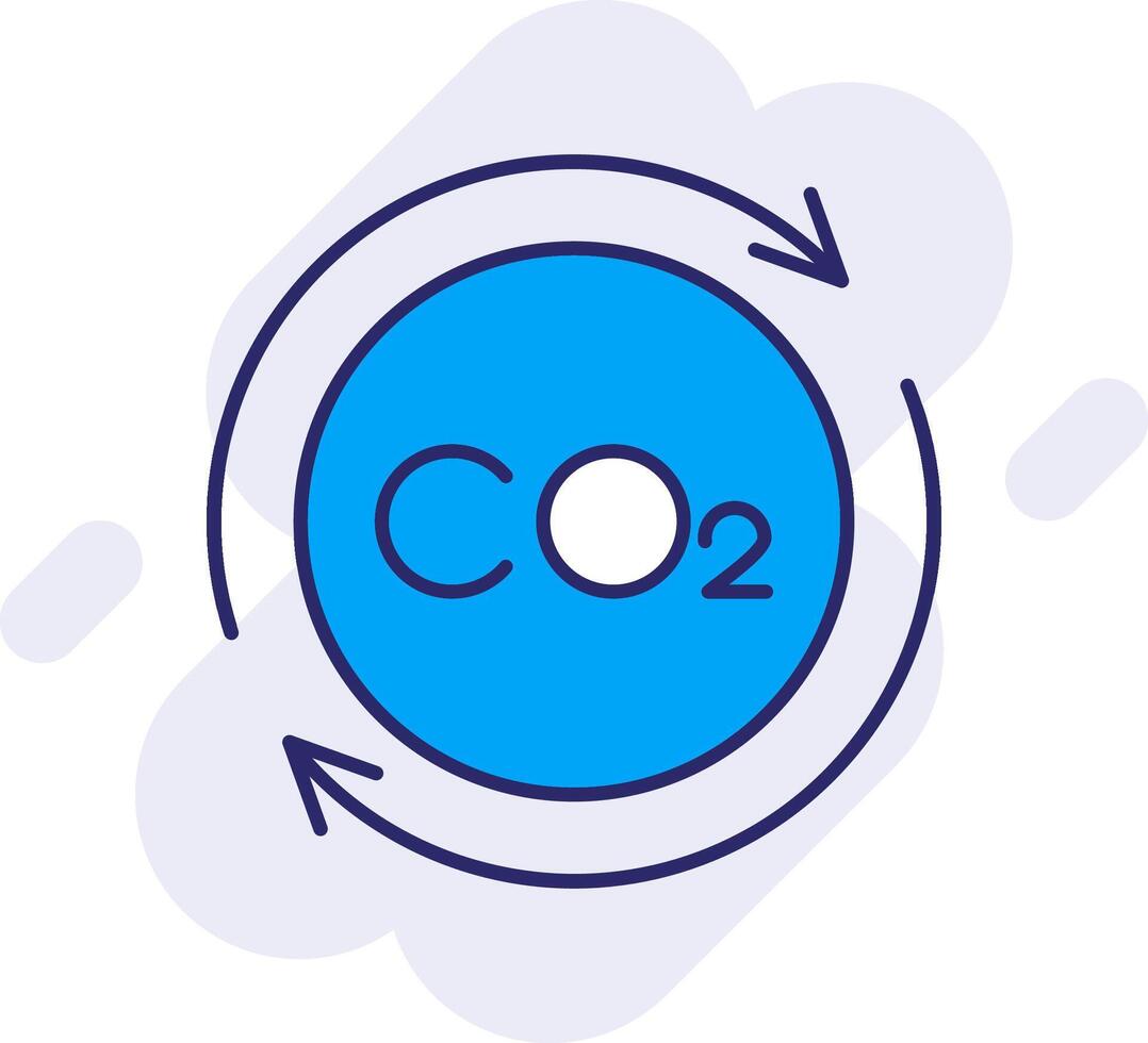 Carbon Cycle Line Filled Backgroud Icon vector