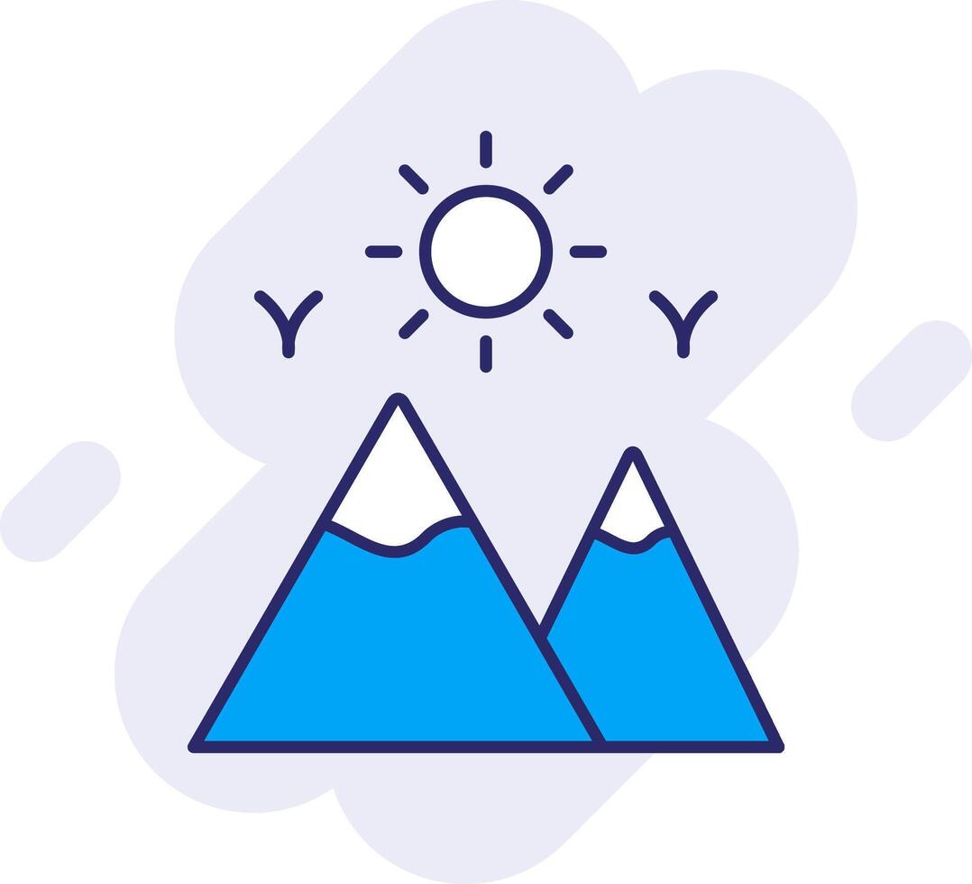 Mountains Line Filled Backgroud Icon vector