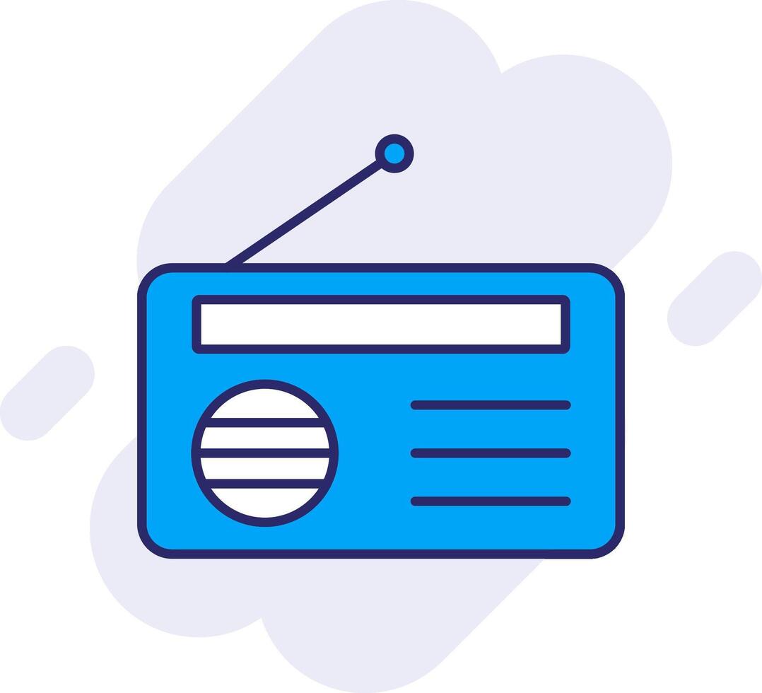 Radio Line Filled Backgroud Icon vector