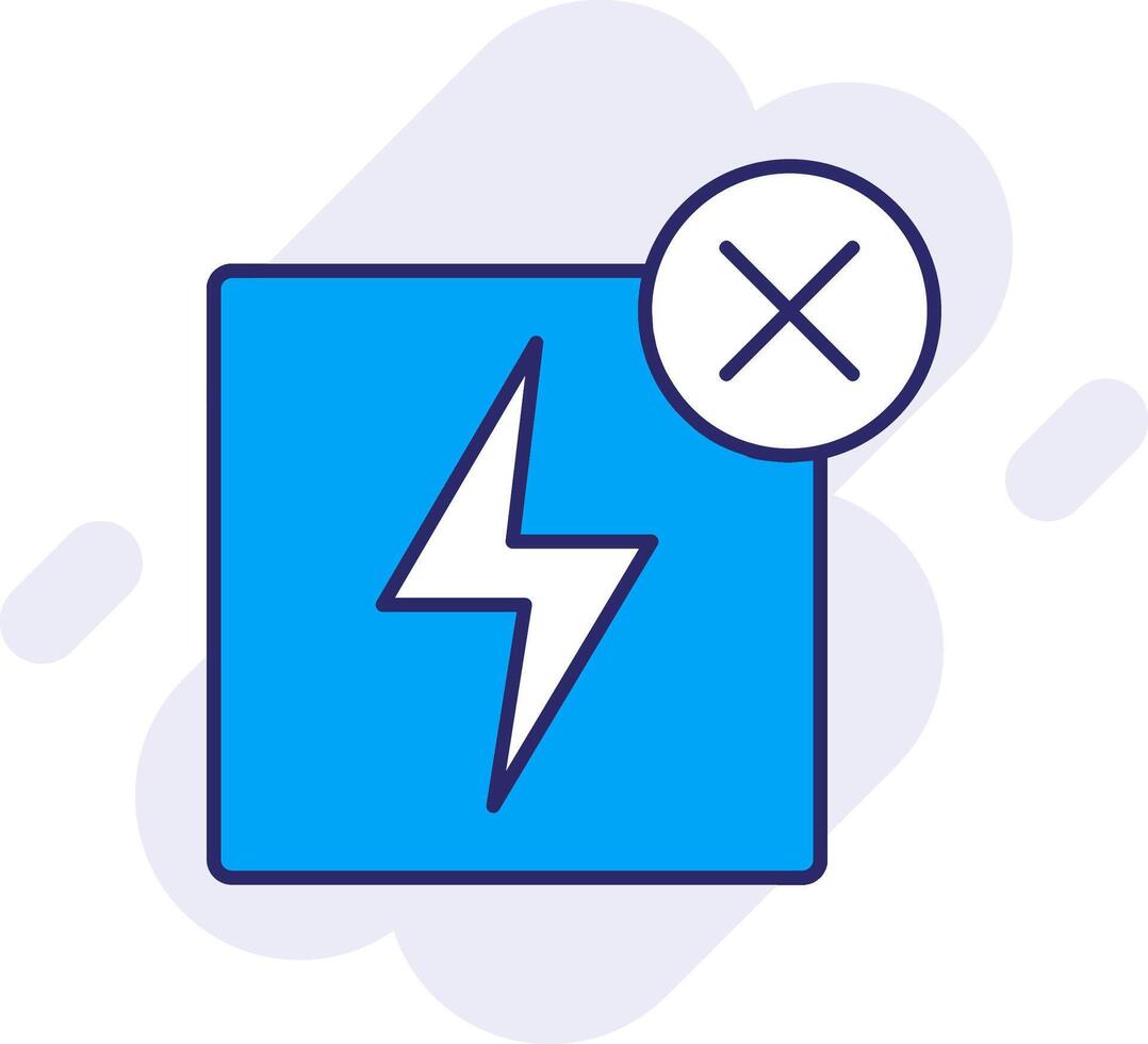 No Electricity Line Filled Backgroud Icon vector