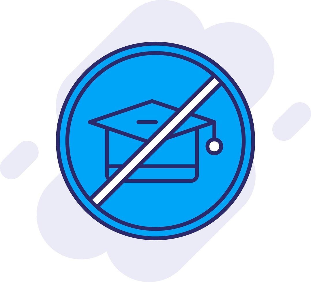 No Education Line Filled Backgroud Icon vector