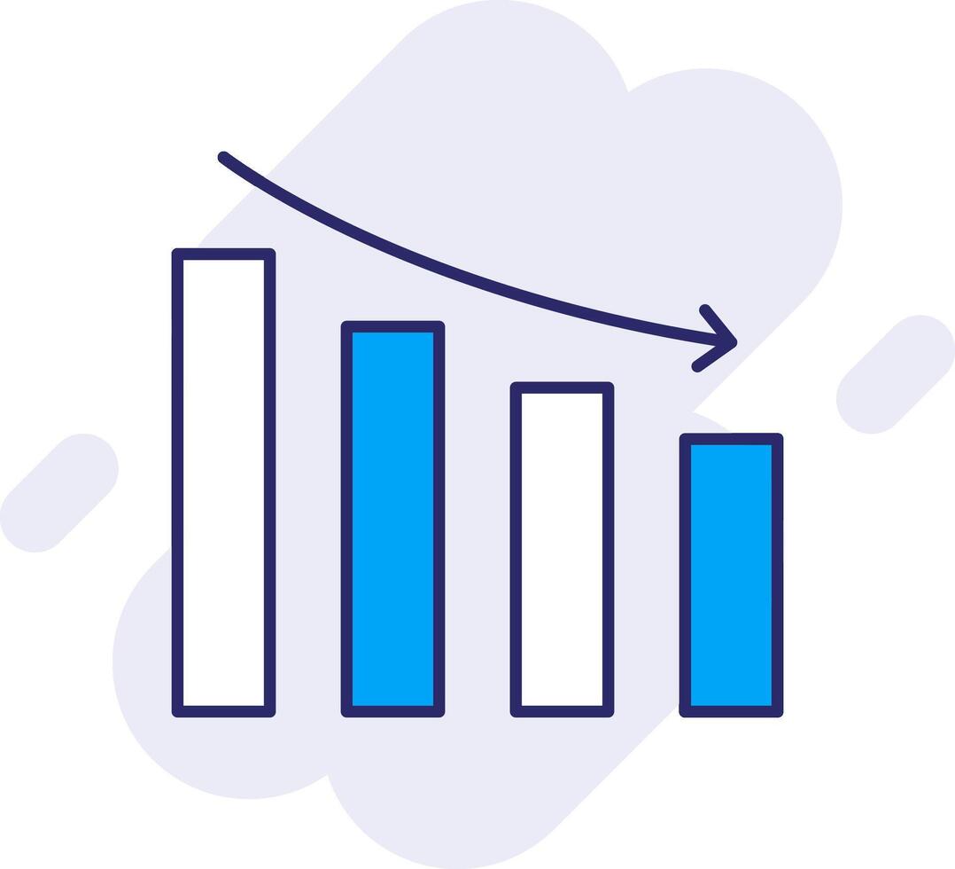 Reputation Loss Line Filled Backgroud Icon vector