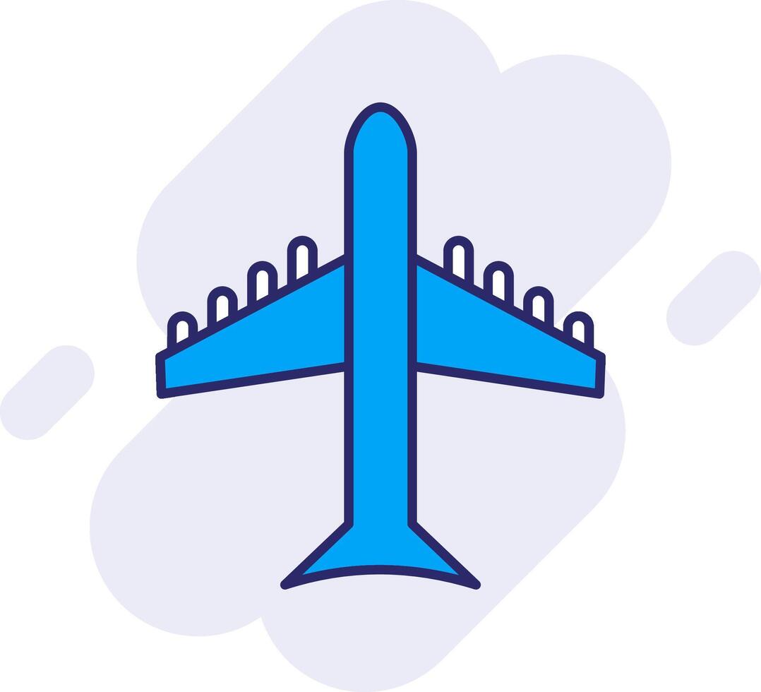 Airplane Line Filled Backgroud Icon vector