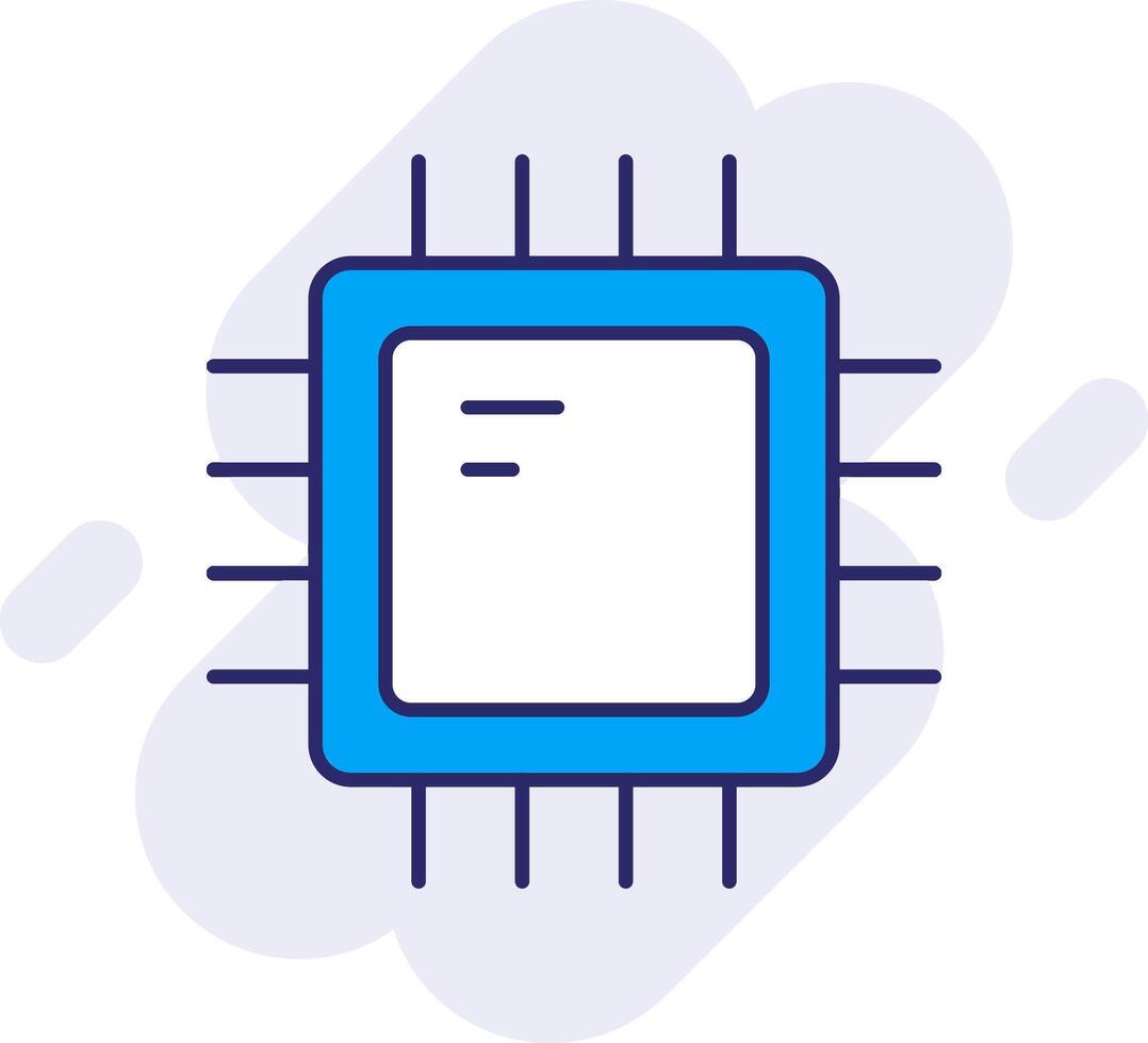 Cpu Line Filled Backgroud Icon vector