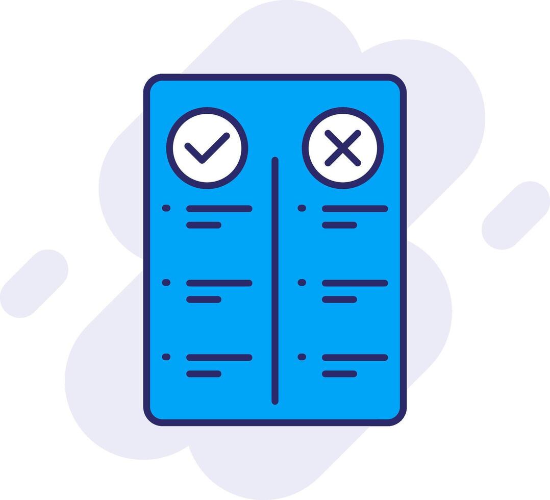 Pros And Cons Line Filled Backgroud Icon vector