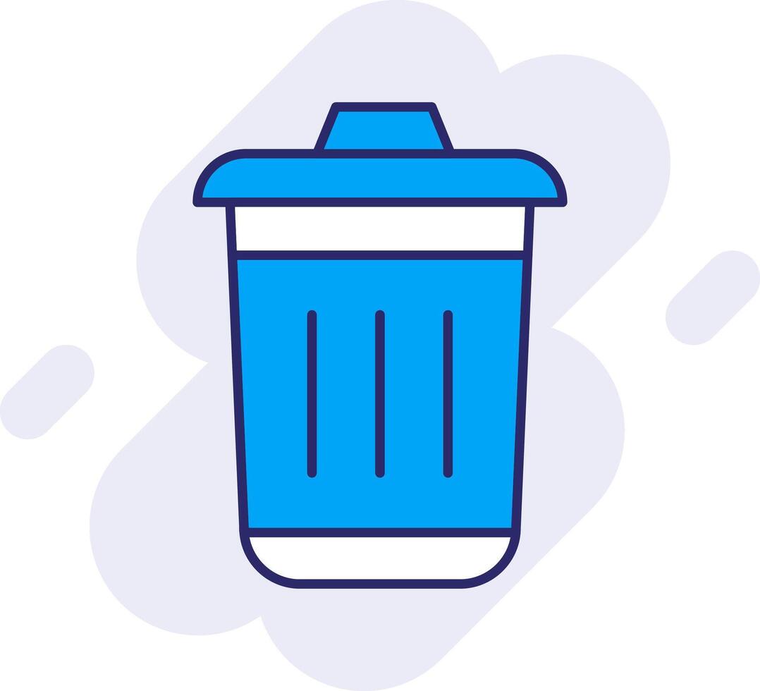 Dustbin Line Filled Backgroud Icon vector