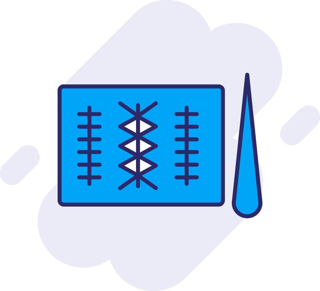 Stitches Line Filled Backgroud Icon vector