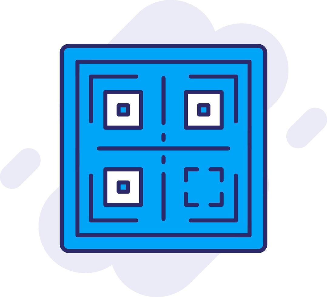 qr línea lleno fondo icono vector