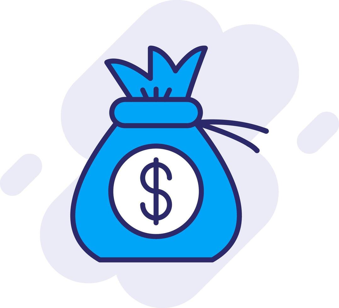 Money Bag Line Filled Backgroud Icon vector