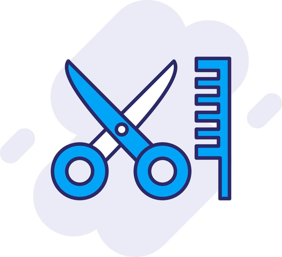 Hair Cut Line Filled Backgroud Icon vector
