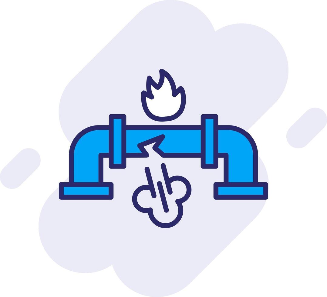 Gas Leak Line Filled Backgroud Icon vector