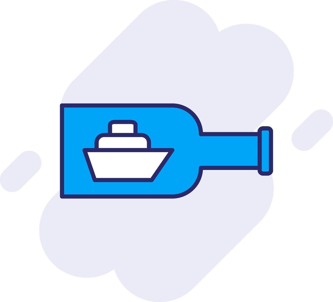 Ship In A Bottle Line Filled Backgroud Icon vector