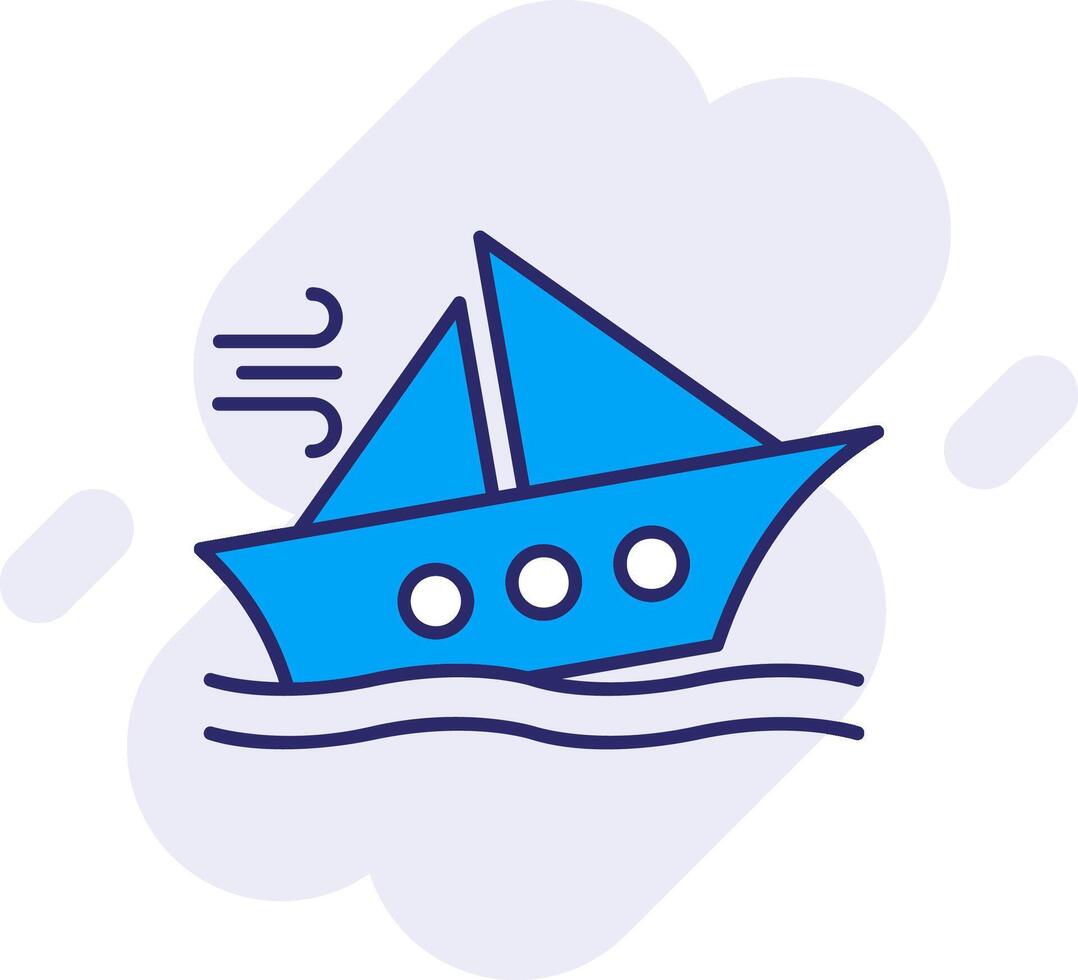 Shipwreck Line Filled Backgroud Icon vector