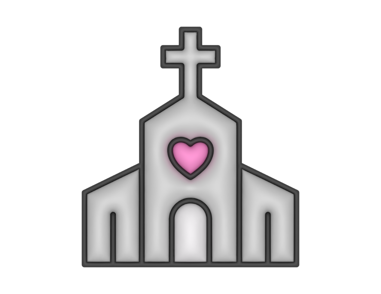 a 3d Church on a transparent background png