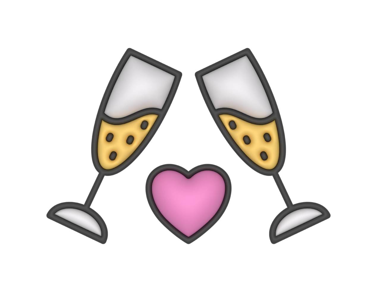 a 3d Champagne on a transparent background png