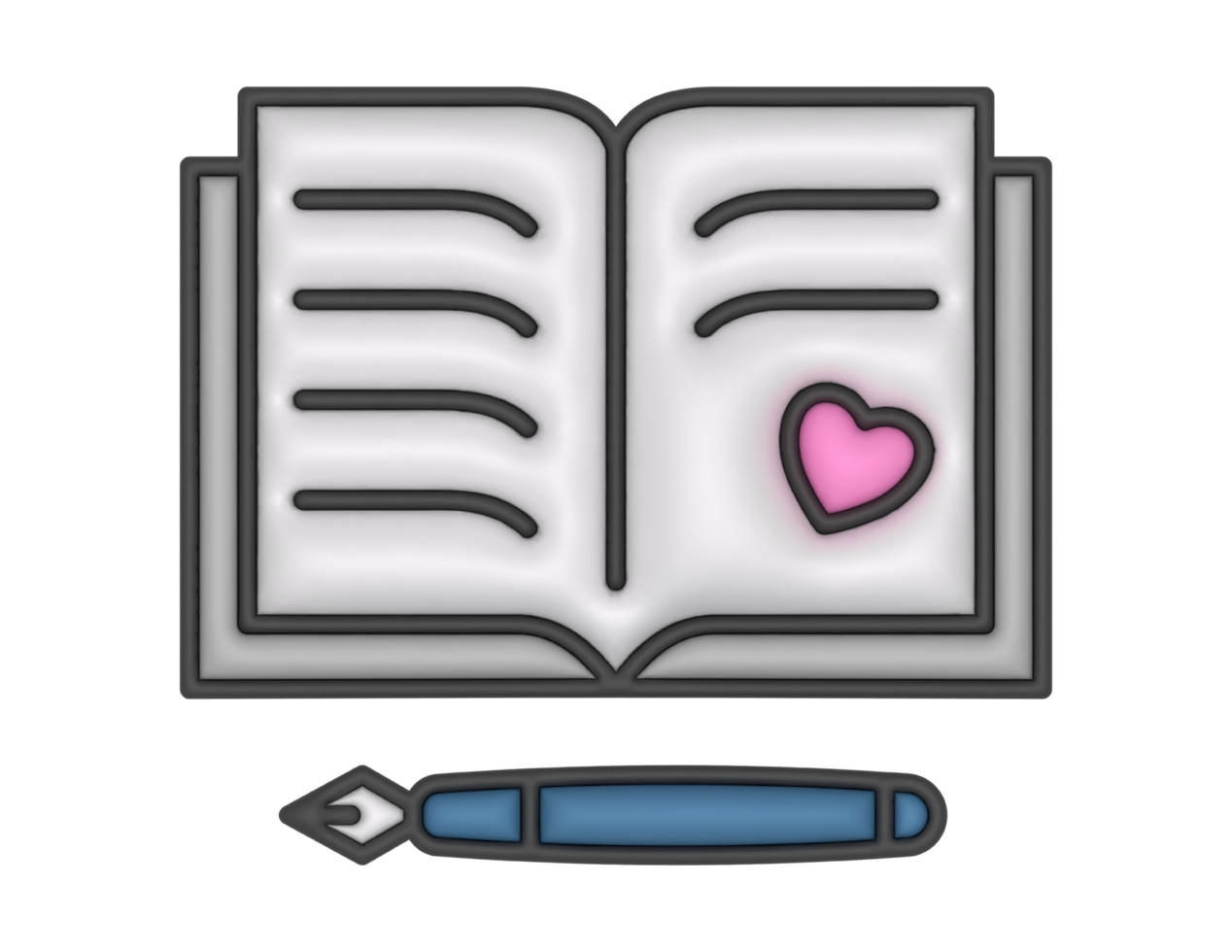 a 3d Guest Book on a transparent background png