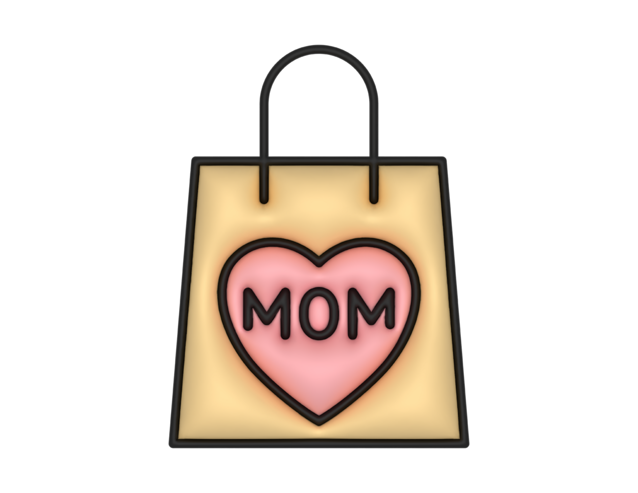 a 3d Mothers Day on a transparent background png