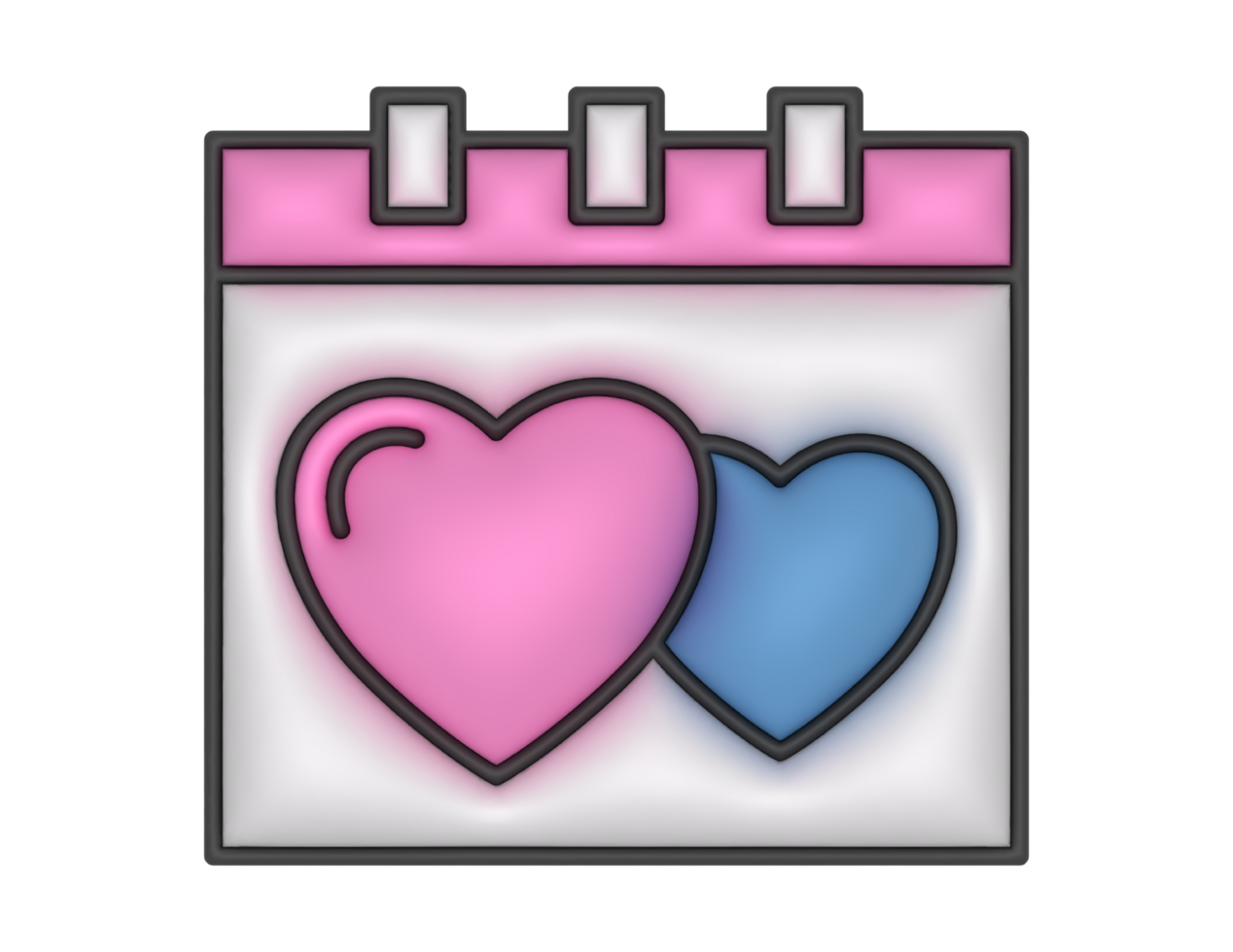 a 3d Wedding Date on a transparent background png