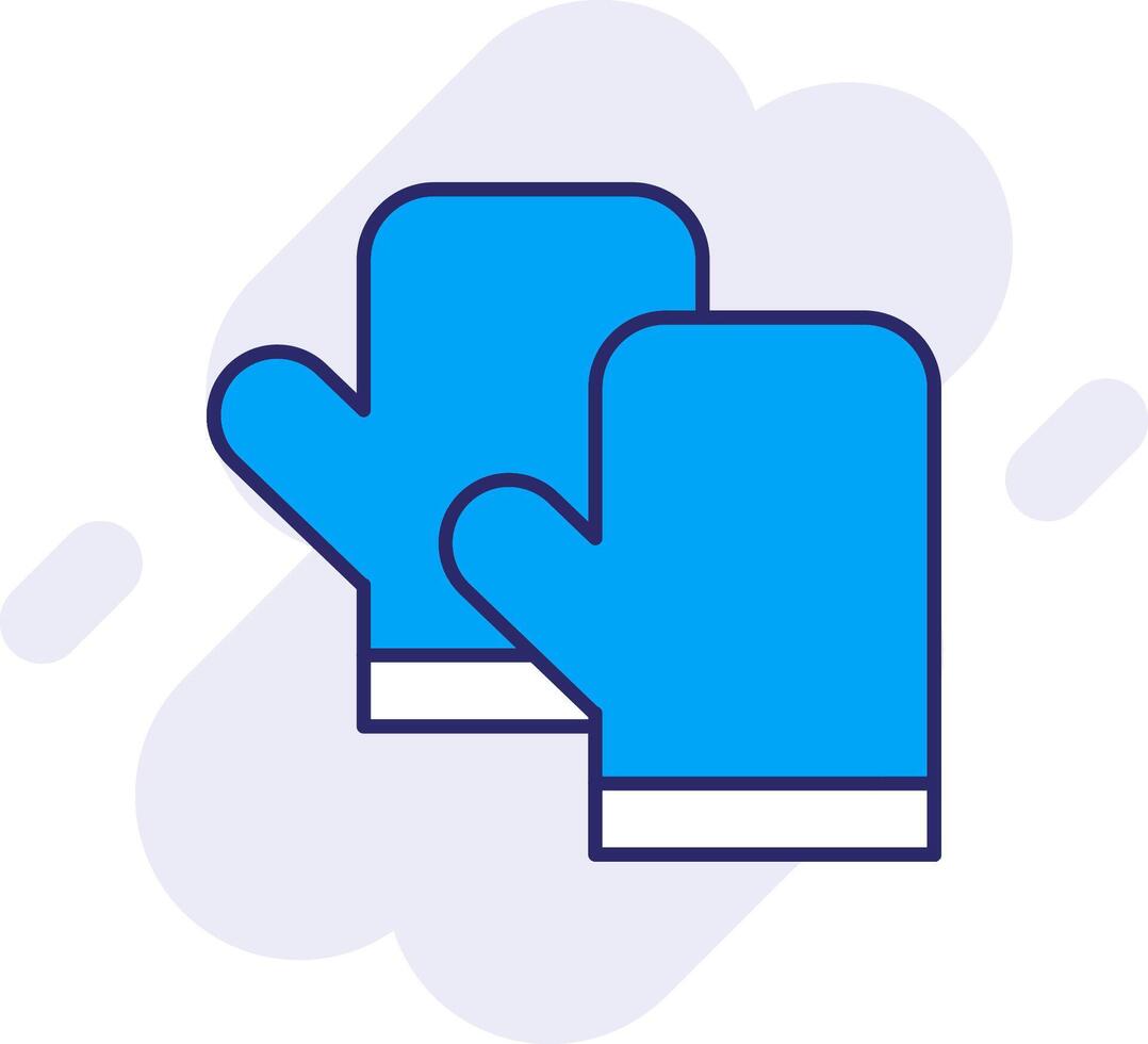 Kitchen Gloves Line Filled Backgroud Icon vector