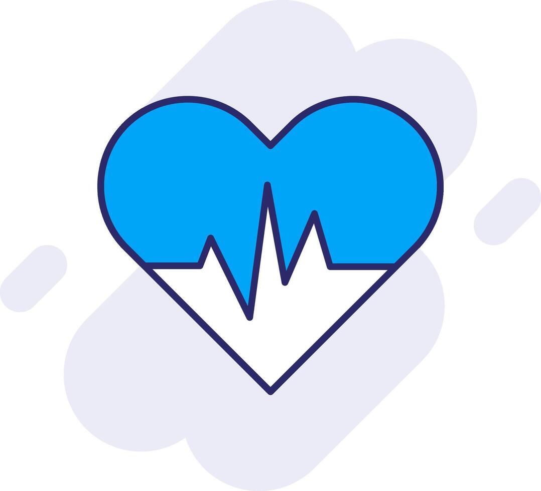 Heart Beat Line Filled Backgroud Icon vector