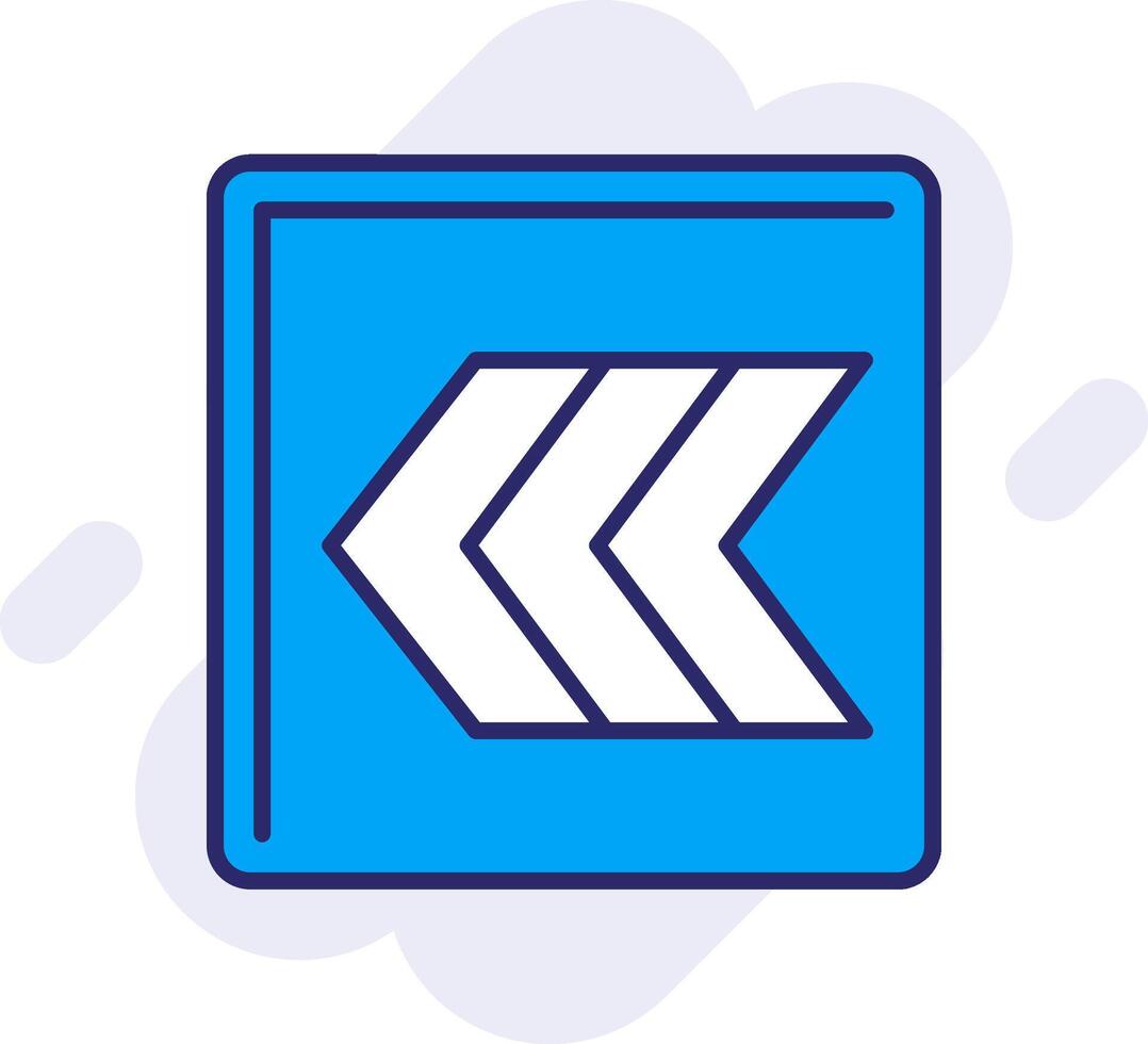 Left Chevron Line Filled Backgroud Icon vector