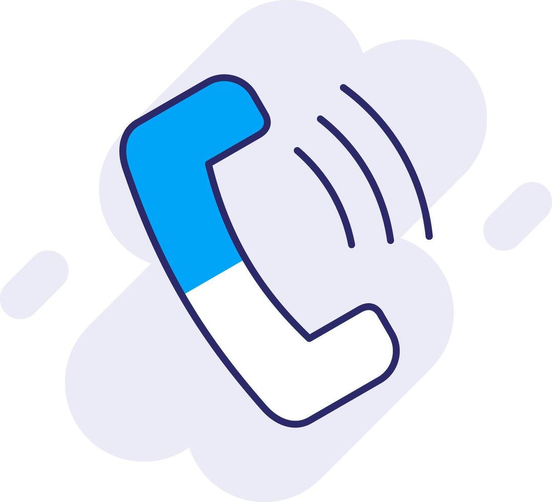 Phone Call Line Filled Backgroud Icon vector