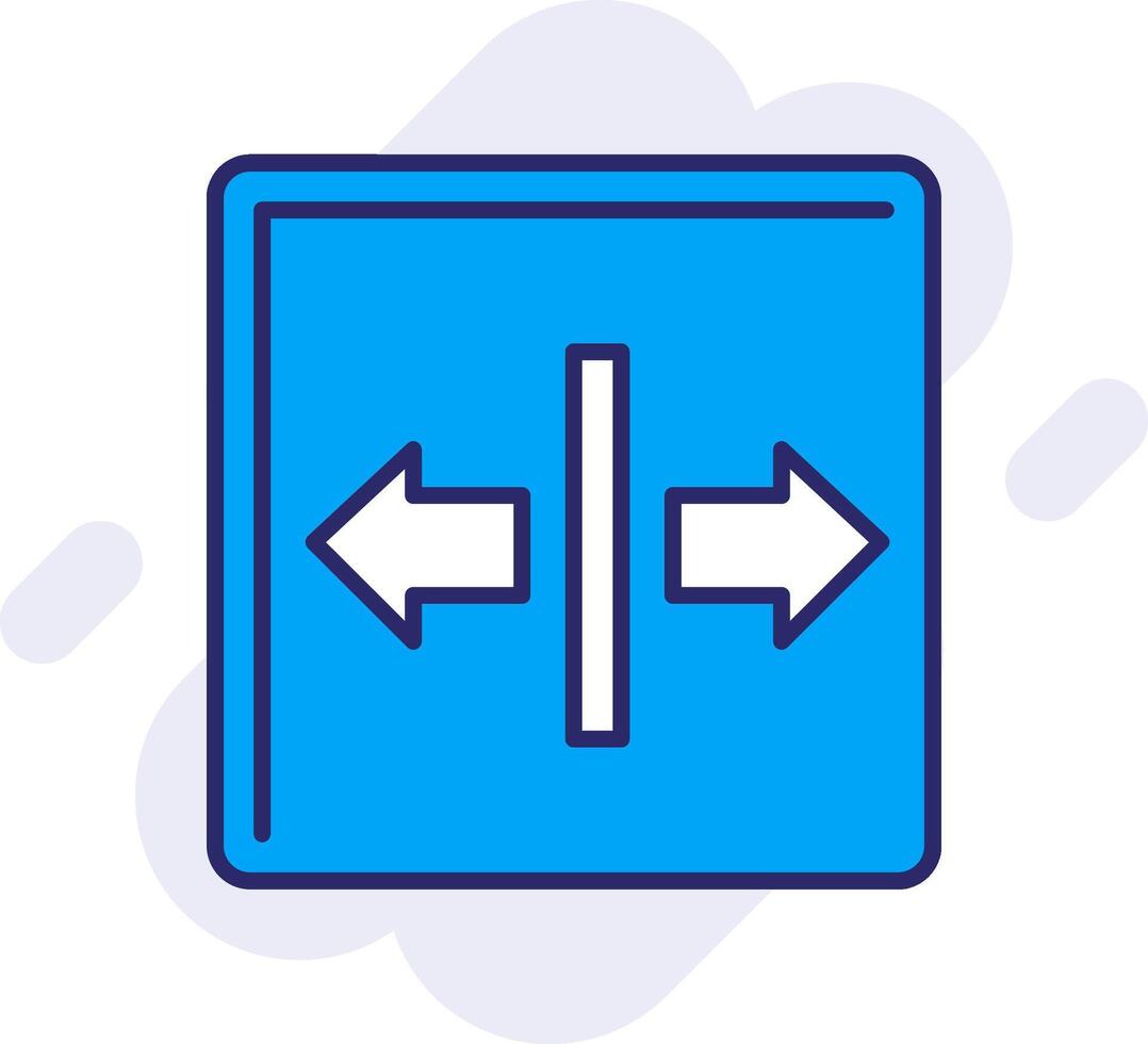 Left Right Line Filled Backgroud Icon vector