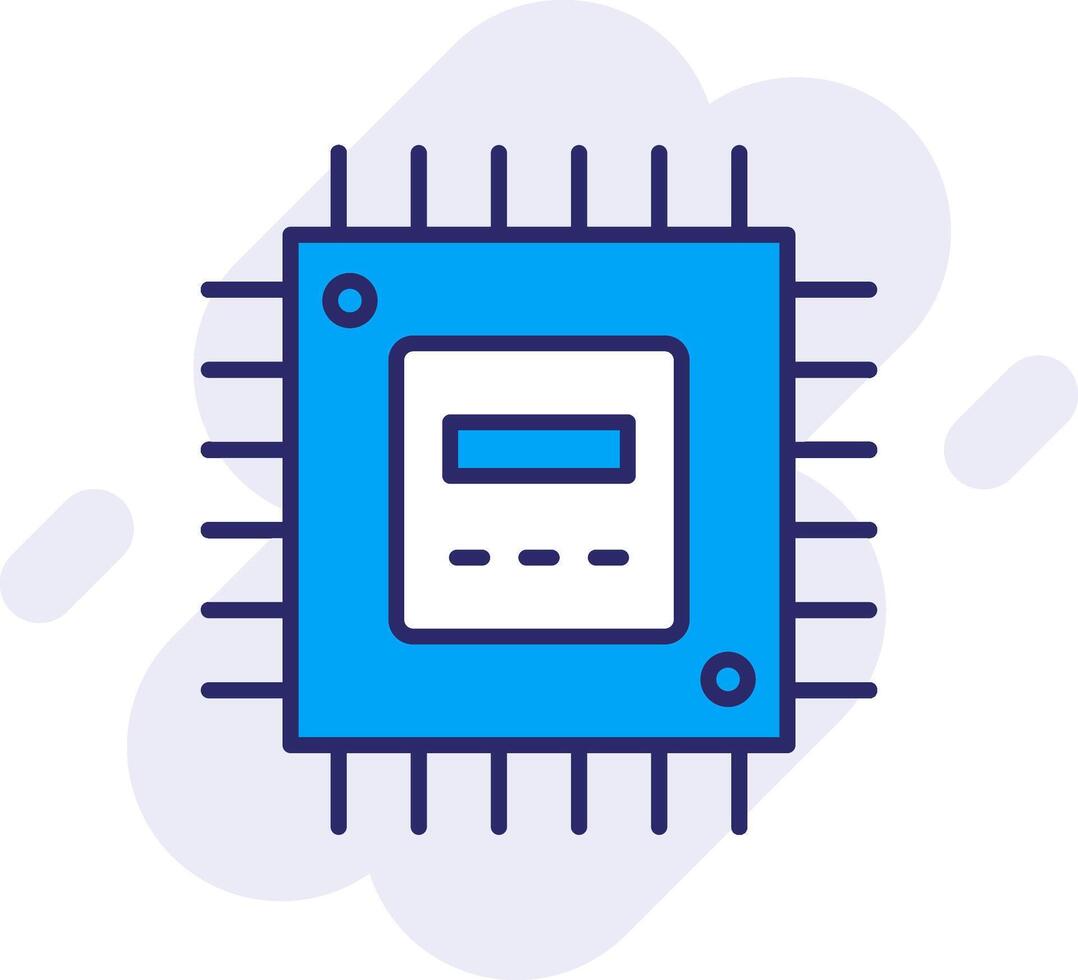Processor Line Filled Backgroud Icon vector