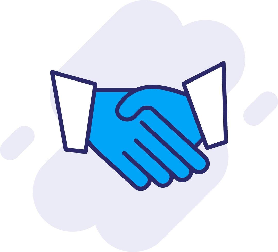 Hand Shaking Line Filled Backgroud Icon vector